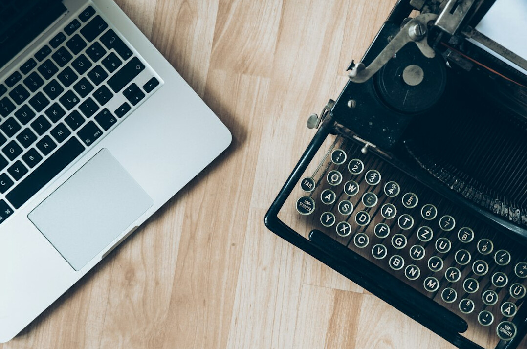 mystery writer typing