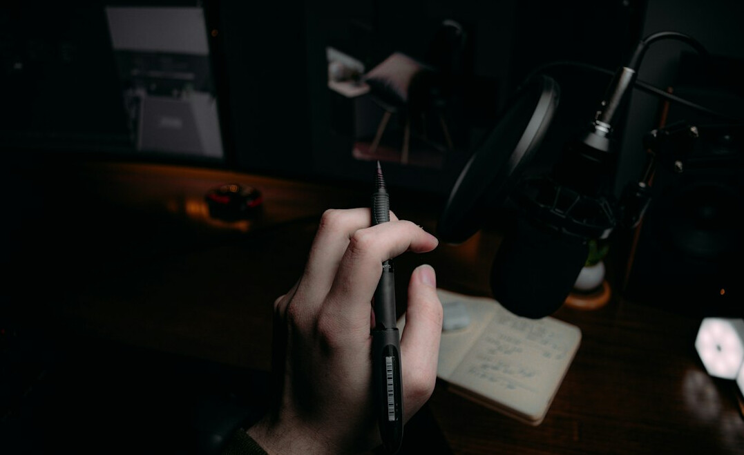 mysterious writer at desk